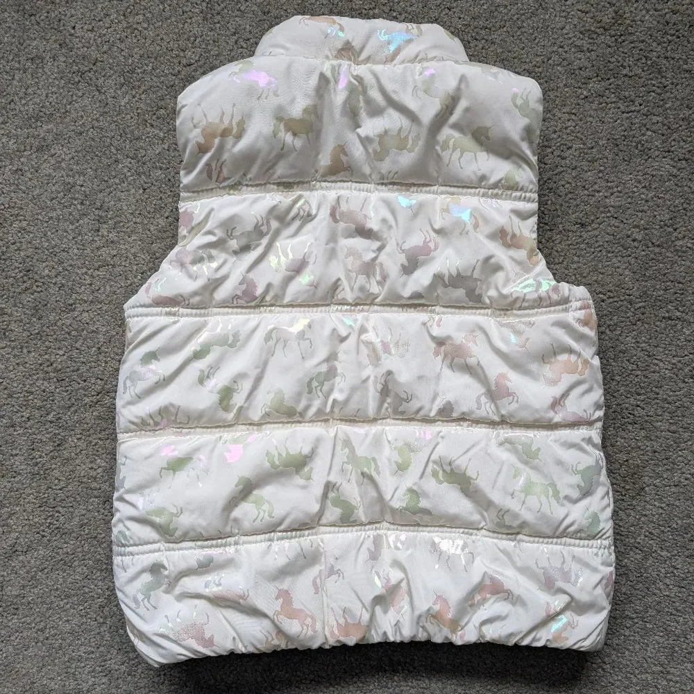 Gap White Iridescent Unicorn Vest size 5